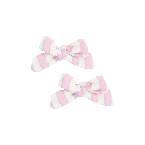 2 Pack Hair Bow with Clip - Candy Stripe
