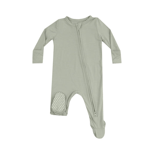 2 Way Zipper Footie - Solid Desert Sage