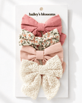 4-Piece Bow Clip Set - Sweet Blossom