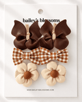 6-Piece Hair Clip Set - Mocha Meadow