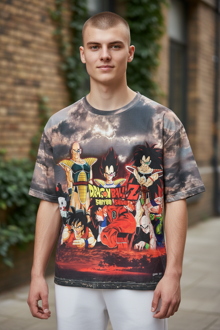 Action Hero Style Graphic T-Shirt for Men  – Casual Tee