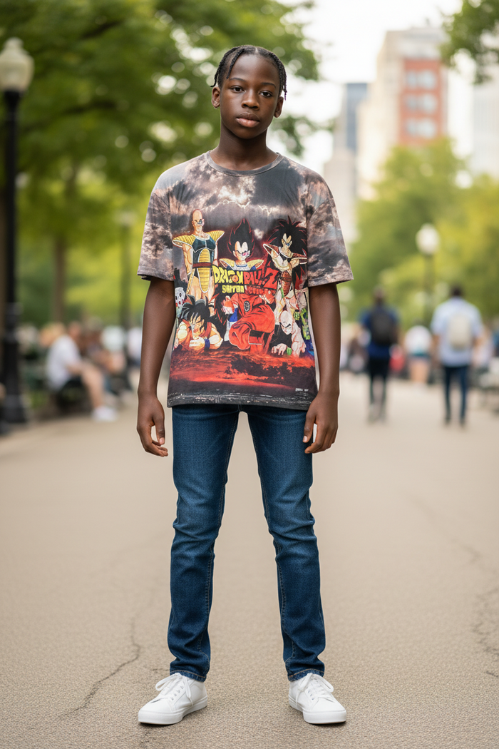 Action Hero Style Graphic T-Shirt for Men  – Casual Tee