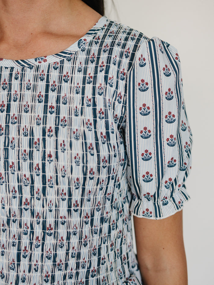 Adult Block Print Floral Dress