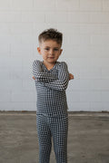 Bamboo Two Piece Pajamas | Black Gingham