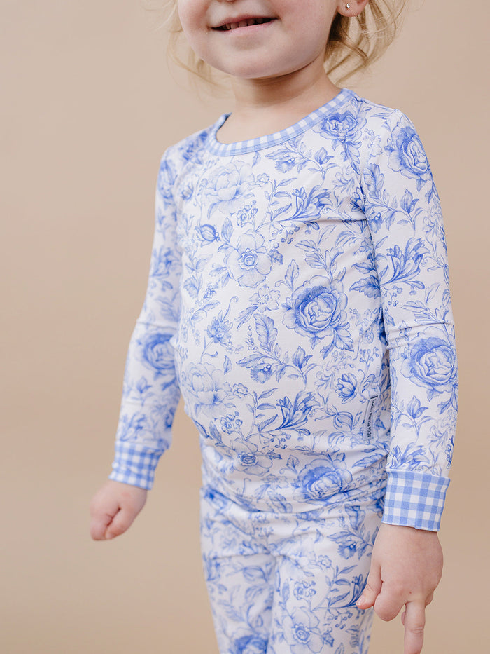 Bamboo Two Piece Set | Blue Flowers