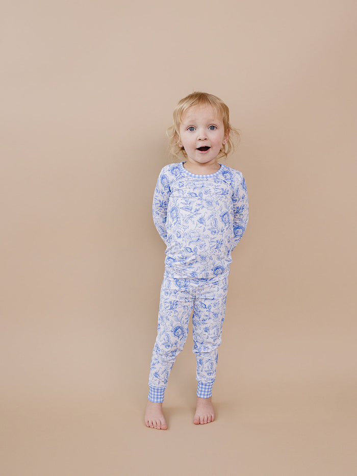 Bamboo Two Piece Set | Blue Flowers