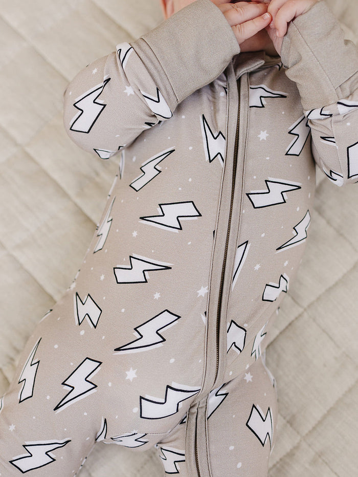 Bamboo Zip Romper | Latte Bolts