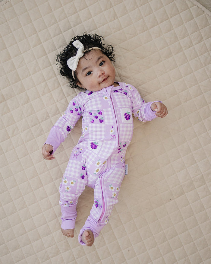 Bamboo Zip Romper | Raspberry