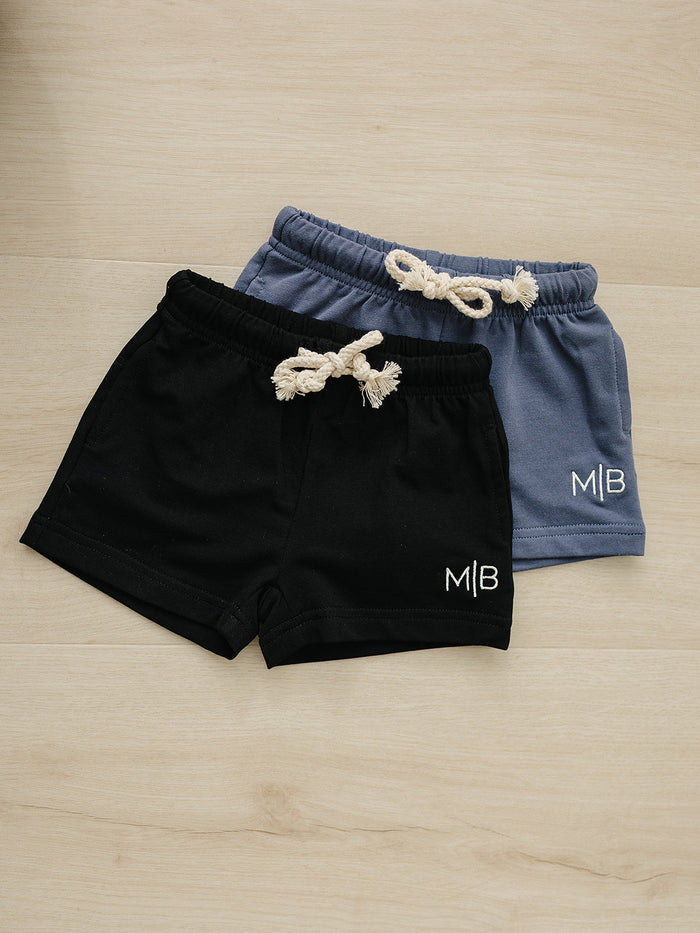 Black Pocket Cotton Shorts