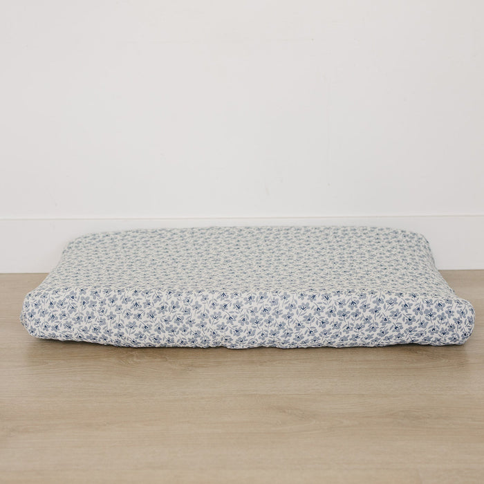 Blue Blossom Muslin Changing Pad Cover
