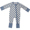 Blue Checkered Bamboo Zipper