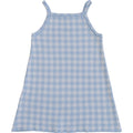 Blue Knit Gingham Dress