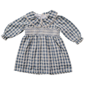 Blue Plaid Ruffle Collar Dress