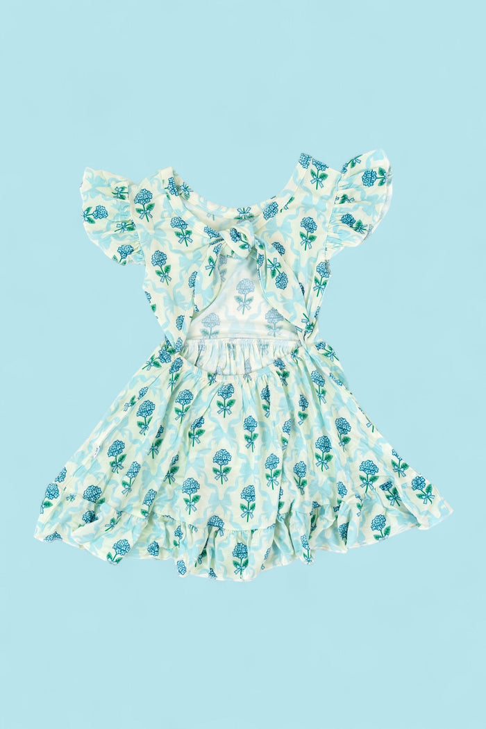 BLUE RIBBON BLOOMS DREAM TIE BACK RUFFLE DRESS