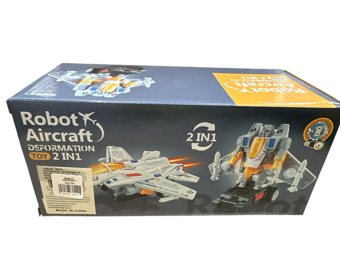 B/O Transformer Airplane Toy with Lights and Sound, 10-Inch Transforming Plane to Robot, Battery Operated Action Toy for Kids