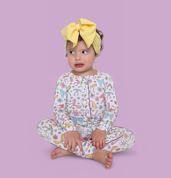 BOW GARDEN DREAM RUFFLE ROMPER