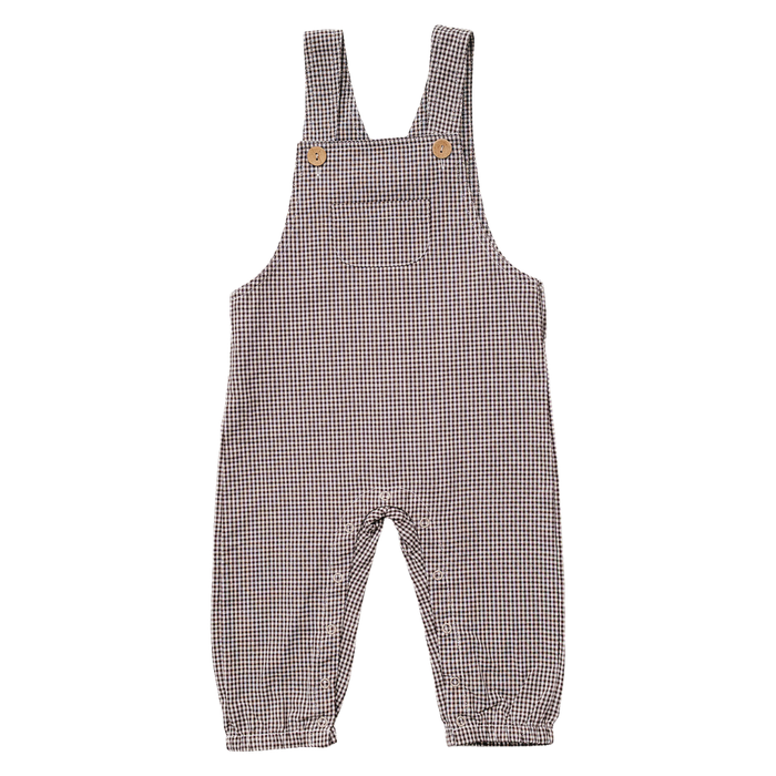 Brown Plaid Overalls