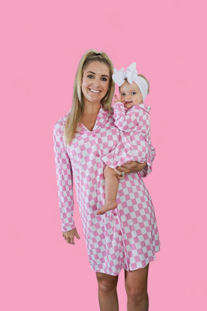 BUBBLEGUM CHECKERS WOMEN’S DREAM GOWN