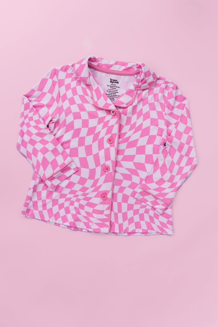 BUBBLEGUM WAVY CHECKERS GIRL'S DREAM GOWN