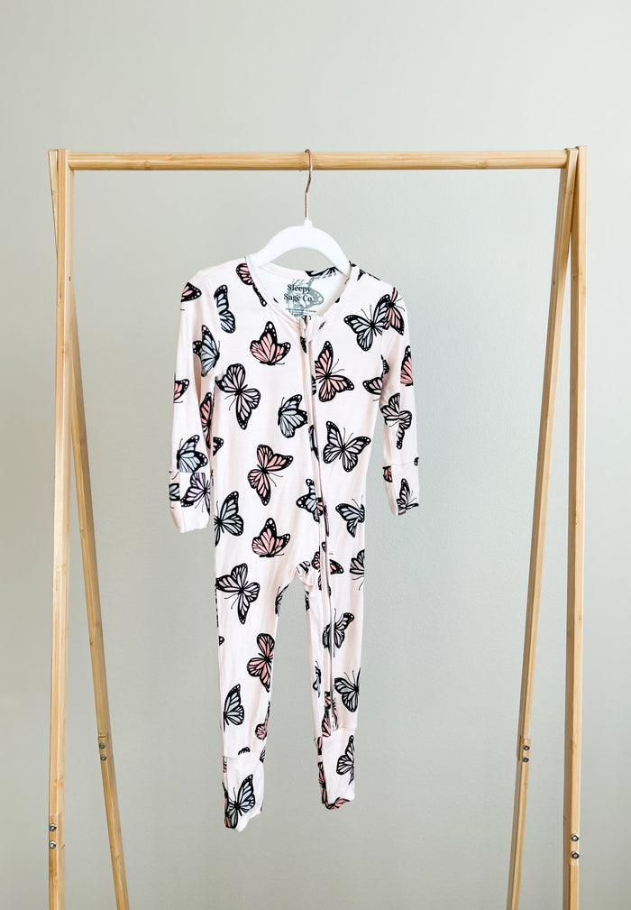 Butterfly Romper Bamboo Pajama Set
