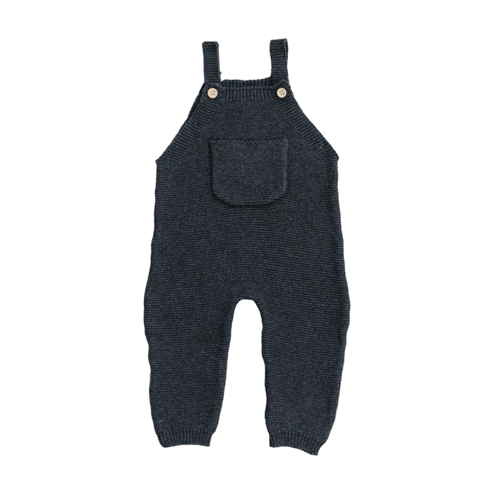 Charcoal Knit Pocket Overalls