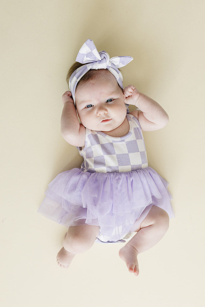 Checkered Headband | Lavender