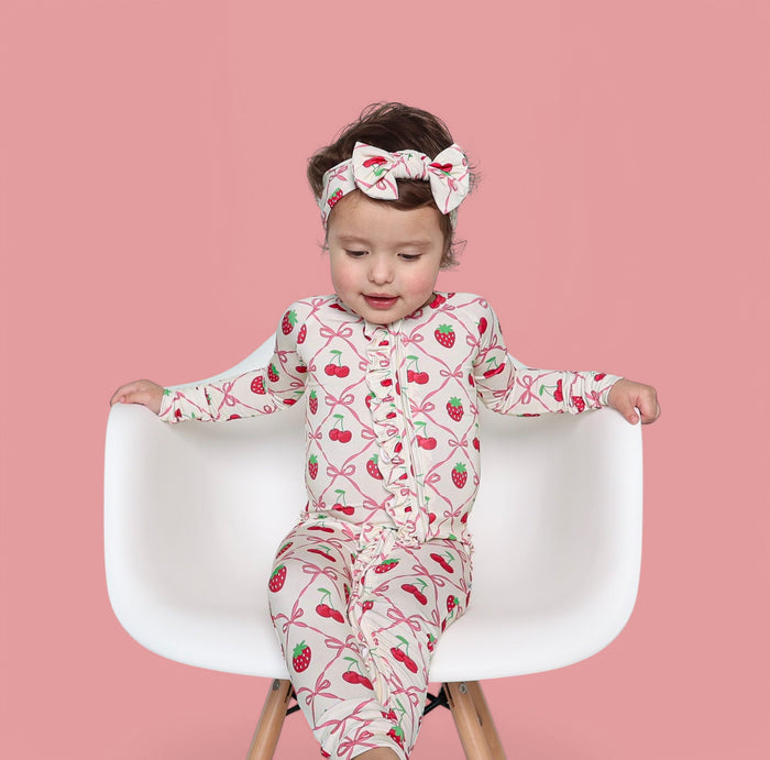 CHERRY BOW BERRY DREAM RUFFLE ROMPER