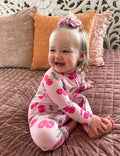 CHERRY DISCO ZIP UP BAMBOO JAMMIE