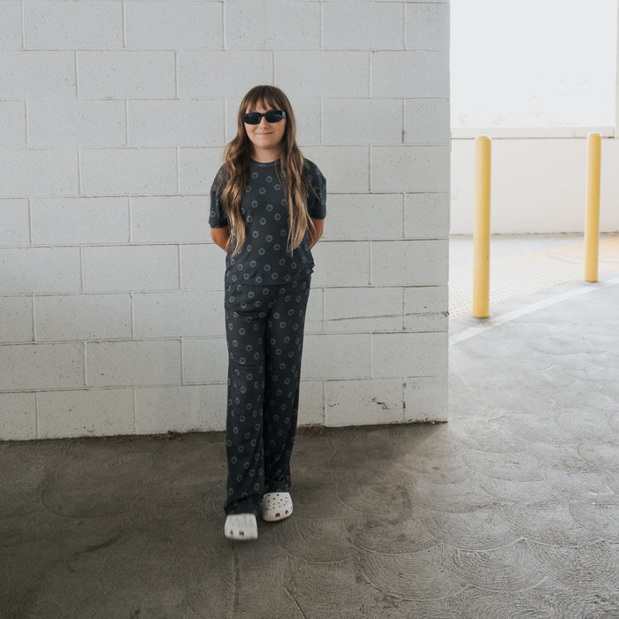 Child Boxy Tee Lounge Set | Smiley Ribbed