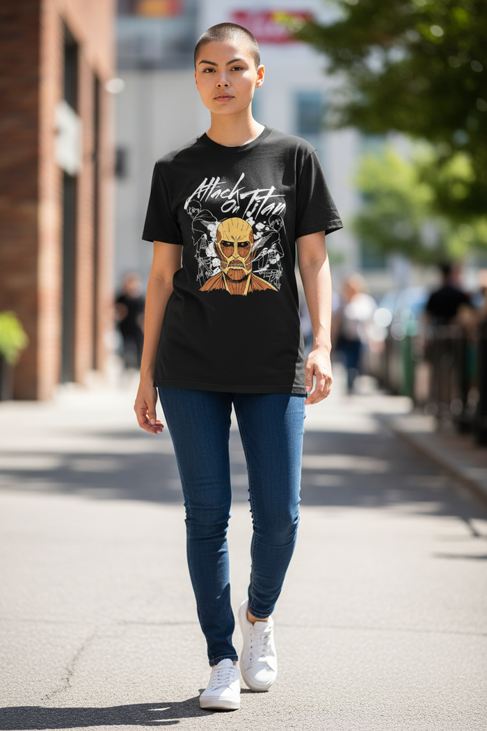 Colossal Warrior Style Graphic T-Shirt – Unisex Tee for Anime Lover