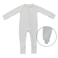 Cream Ribbed Bamboo Zipper