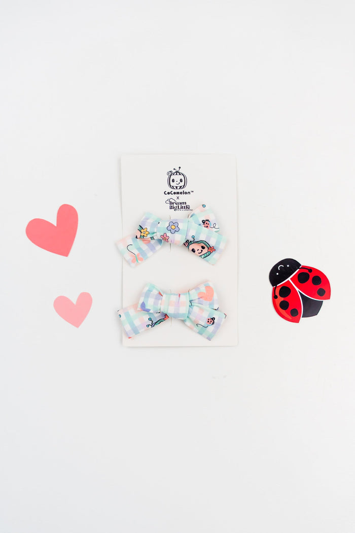 Dream Big Little Co x CoComelon SPRINGTIME MELON DREAM BOW HAIR CLIPS