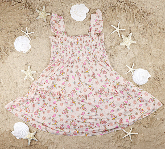 EXCLUSIVE LOVE YOUR SHELL DREAM SMOCKED BABYDOLL DRESS