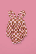 EXCLUSIVE SUNSET BEACH CHECKERS CAP SLEEVE DREAM BUBBLE ROMPER