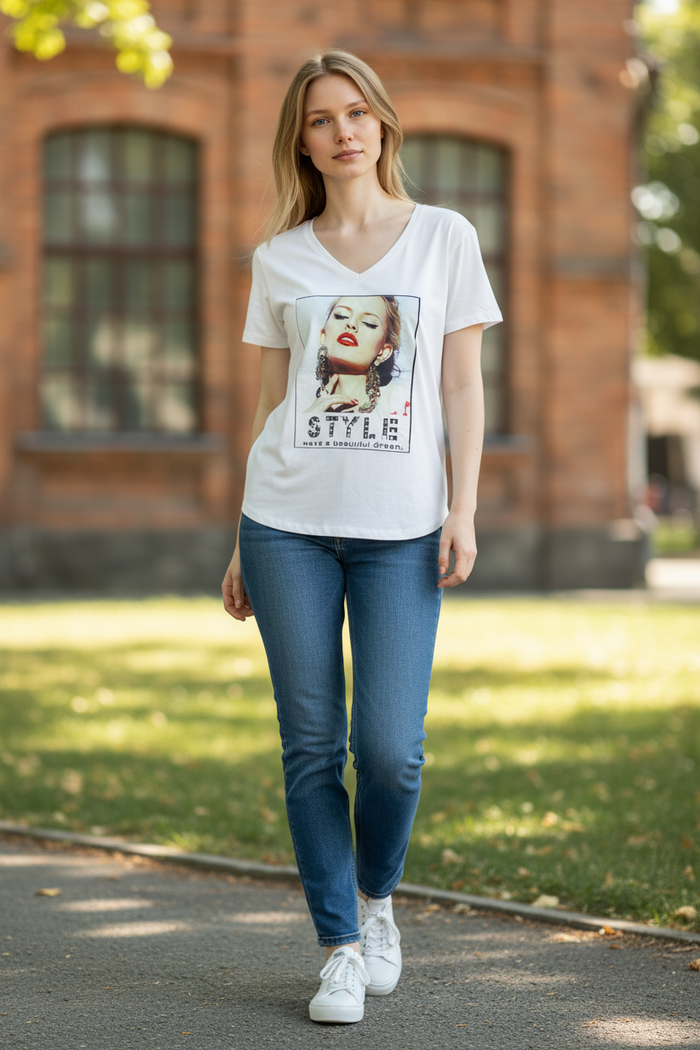 Fashion T-Shirt – Trendy Casual Short Sleeve Tee