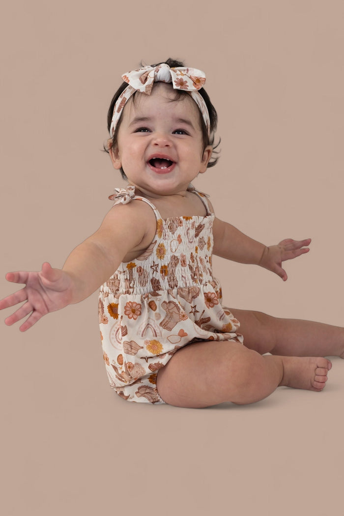 FLOWERS AND BOOTS DREAM BUBBLE ROMPER
