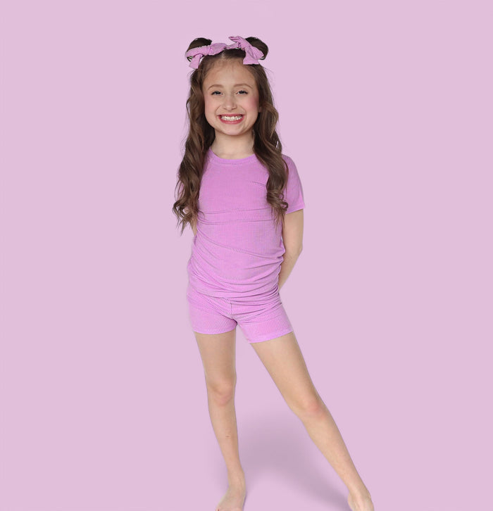 FOREVER LILAC RIB DREAM SHORT SET