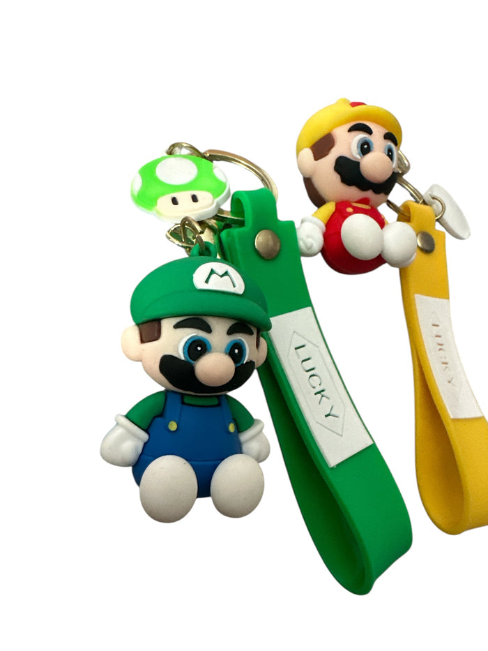 Game Character Themed Silicone Keychain Combo Set – 2-Pack, 3” Mini Soft PVC Figure Keychains with Wrist Strap