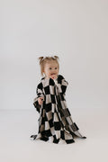 Hooded Towel | Black Checkerboard
