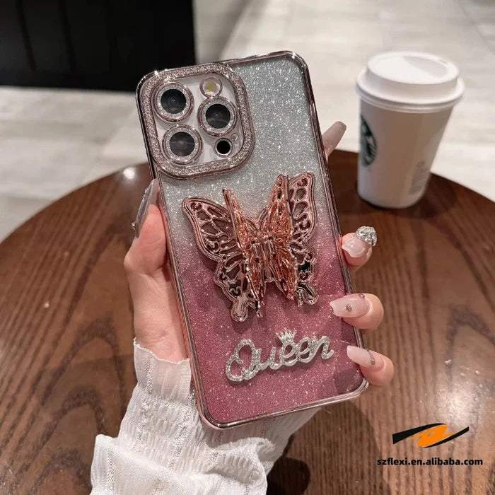 Pink-Butterfly / For iPhone 16