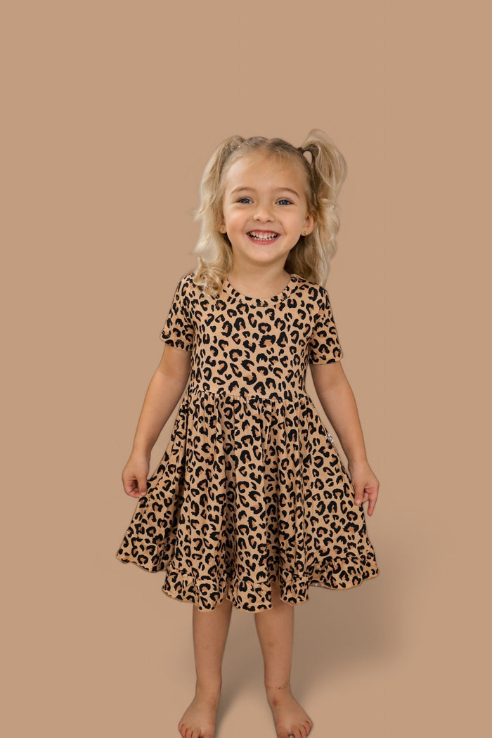 LEOPARD DREAM RUFFLE DRESS