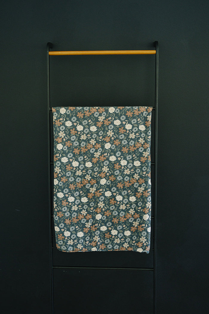 Midnight Floral Muslin Swaddle Blanket