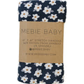 Navy Daisy Ribbed Bamboo Stretch Swaddle