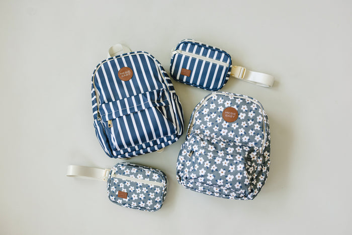 Navy Stripe Mini Backpack