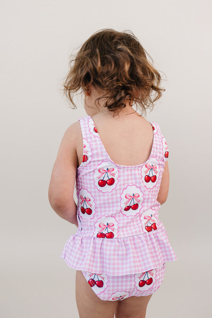 One Piece Swimsuit | Gingham Cherry