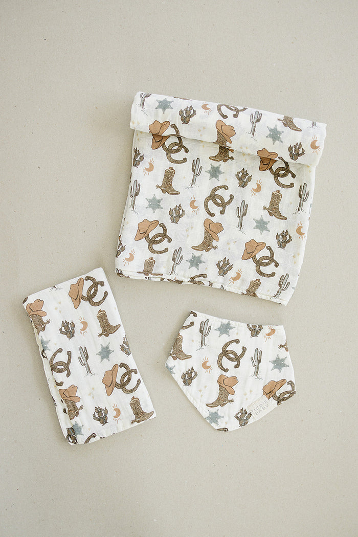 Outlaw Cowboy Classic Muslin Bib