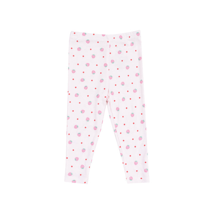 Oversize Applique Sweatshirt + Leggings - Strawberry Swiss Dot French Terry