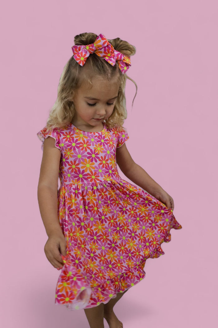 PETAL POWER DREAM CAP SLEEVE RUFFLE DRESS