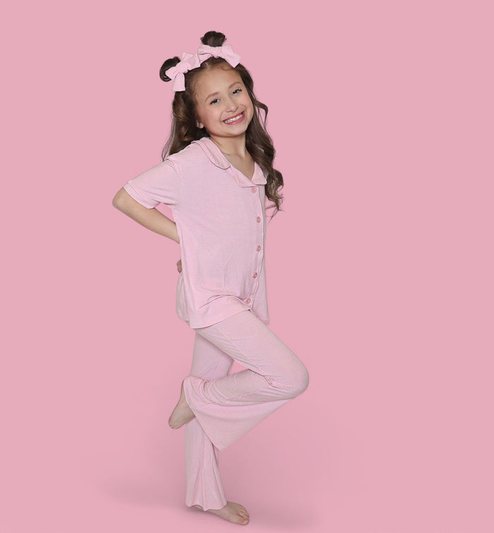 PINK ROSE DREAM GIRL'S FLARE SET