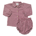 Red Gingham Peter Pan Collar Bloomer Set